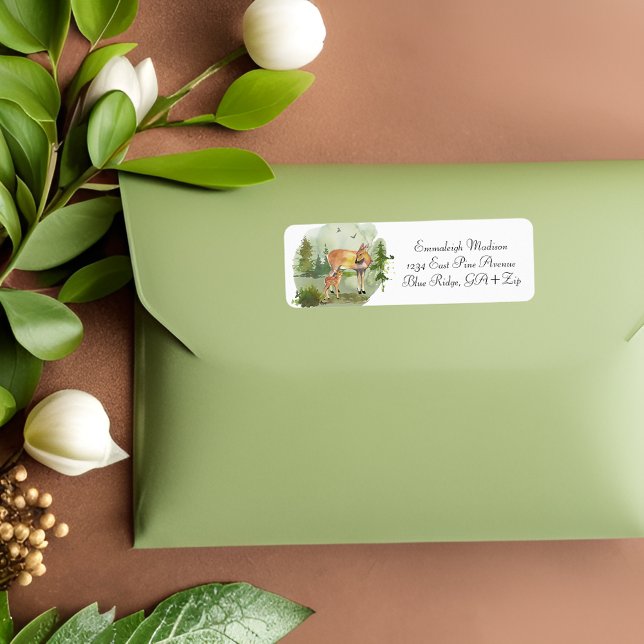 Forest Adventure Rustic Deers Adresse de retour (Créateur téléchargé)