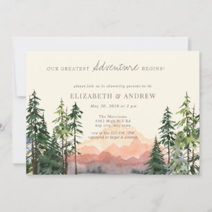 Forest Adventure Trees Baby Shower Invitation