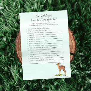 Forest Adventure Who Knows Mommy Best Deers Game Invitation