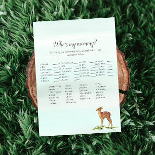 Forest Adventure Who's My Mommy Deers Baby Game Invitation