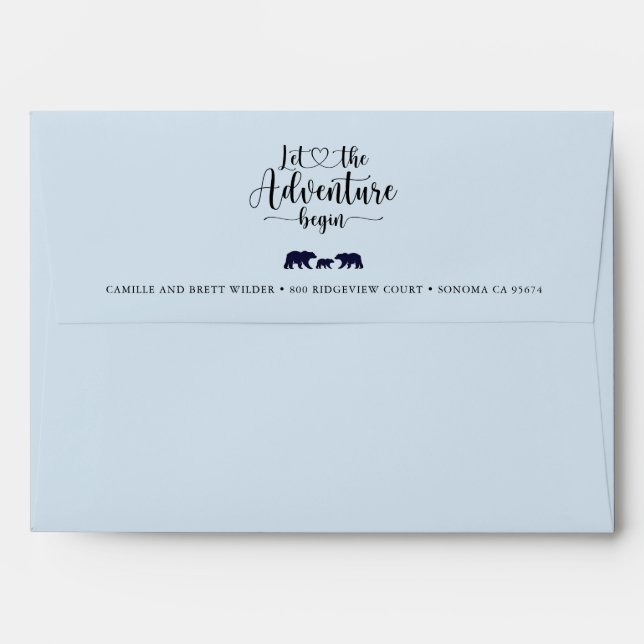 Forest Adventure Woodland Bears Blue Envelope (Back (Top Flap))