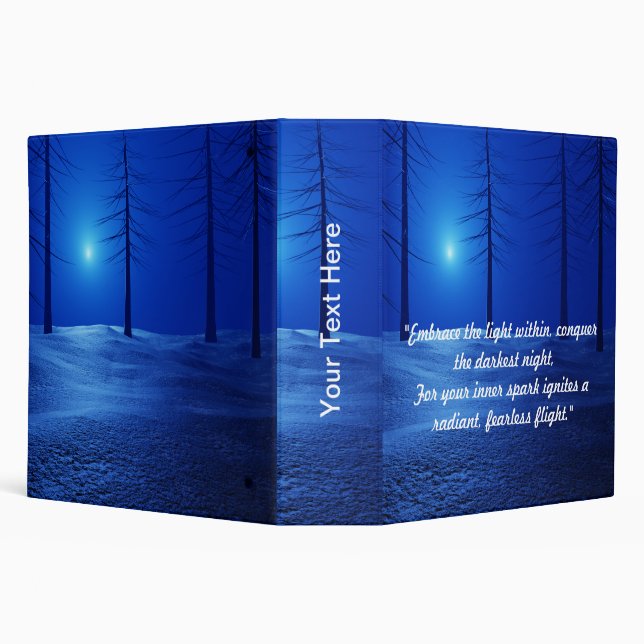 Forest Aesthetic Landscape Dark Blue Binder (Background)
