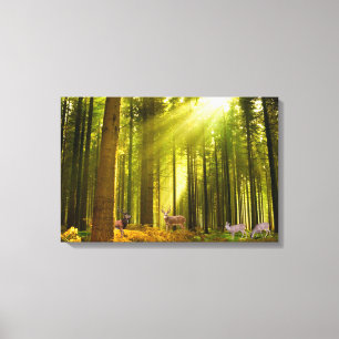 Forest and Deer image for wrapped-canvas Canvas Pr Print