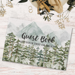 Forest and Mountain Nature Watercolor Guest Book
