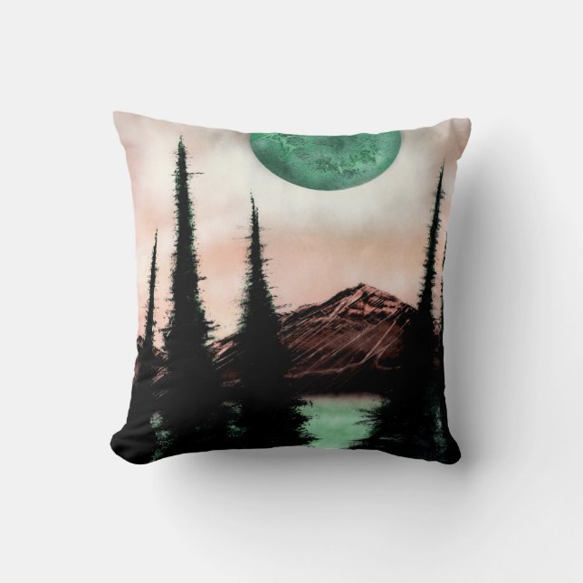Forest and Mountain Throw Pillow (Front)