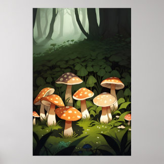 Forest and  Mushrooms Poster