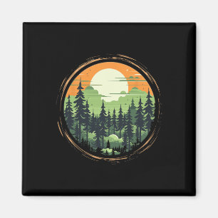 Forest And Nature Pine Tree Moon For Women Men Magnet