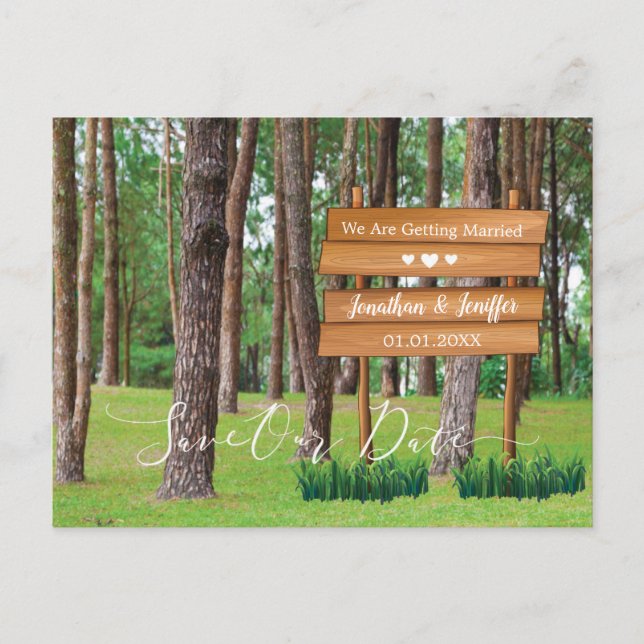 Forest And Nature Wedding Save the Date Announcement Postcard (Front)