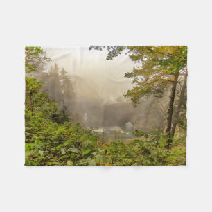 Forest and Ocean Landscape Fleece Blanket