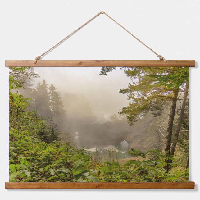 Forest and Ocean Landscape Hanging Tapestry (Front)