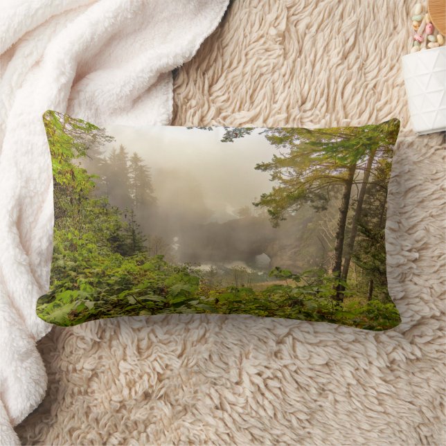 Forest and Ocean Landscape Lumbar Pillow (Blanket)