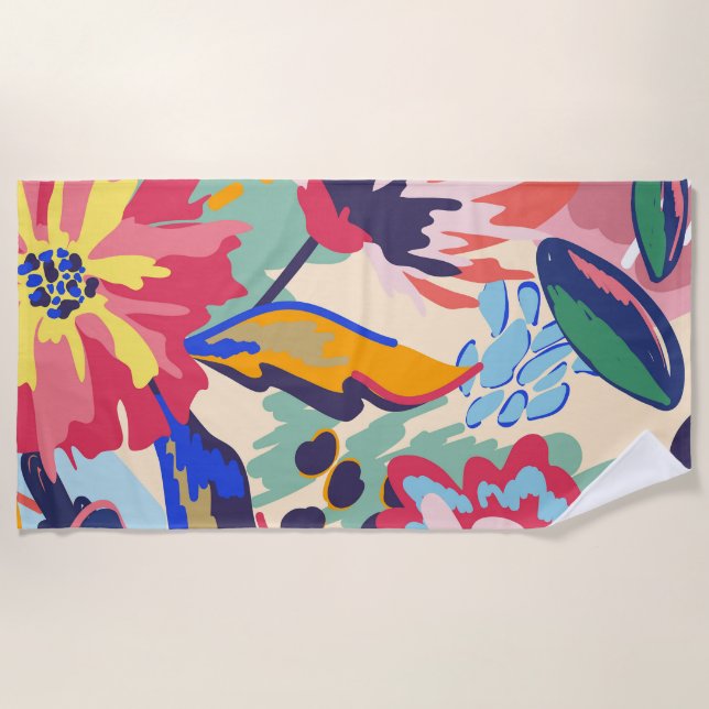 Forest and roses beach towel (Front)