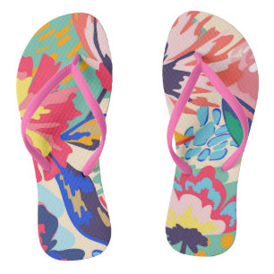Forest and roses flip flops