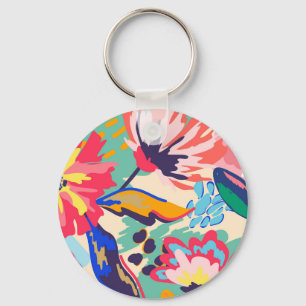 Forest and roses keychain