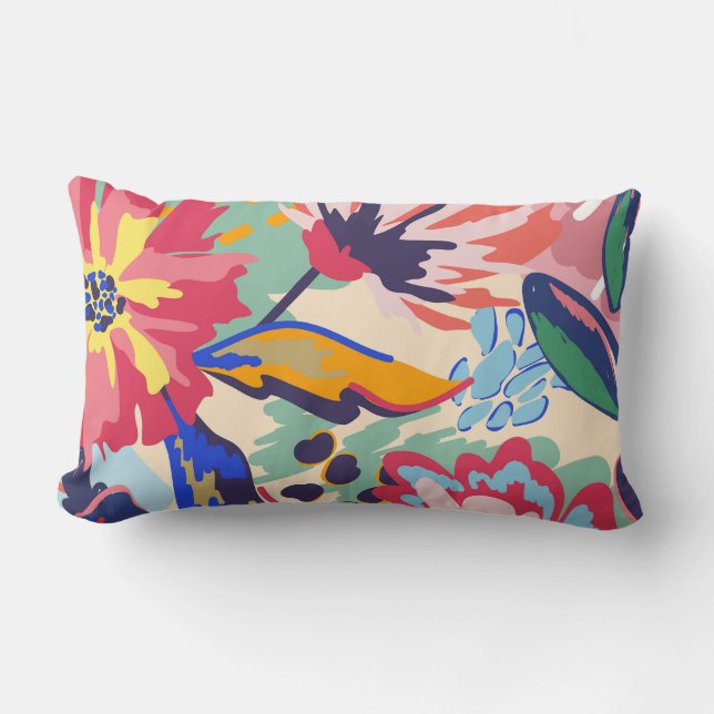 Forest and roses lumbar pillow (Front)