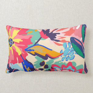 Forest and roses lumbar pillow