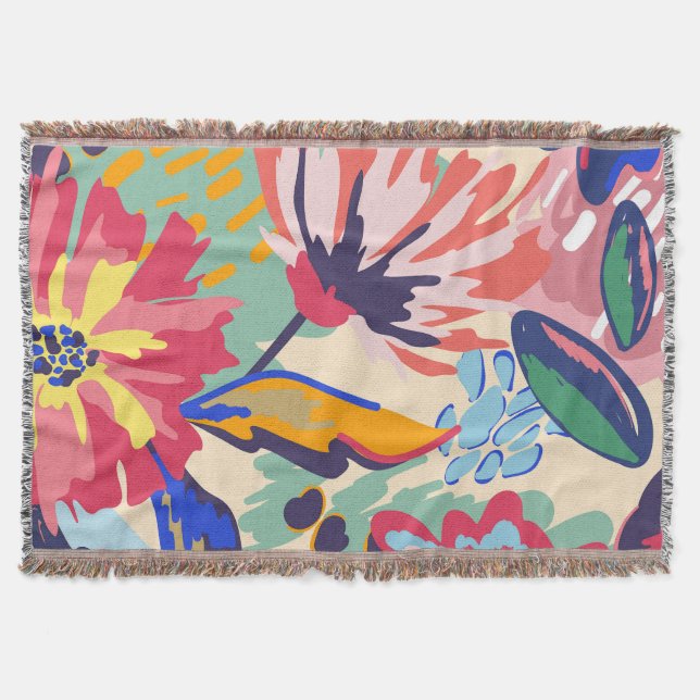 Forest and roses throw blanket (Front)