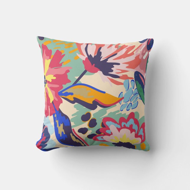 Forest and roses throw pillow (Front)