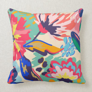 Forest and roses throw pillow