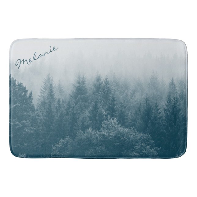 Forest and Trees Print Personalized Bath Mat (Front)