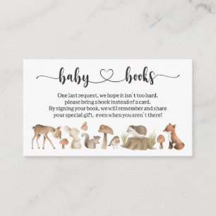 Forest Animal Baby Shower I Birthday Book request  Enclosure Card