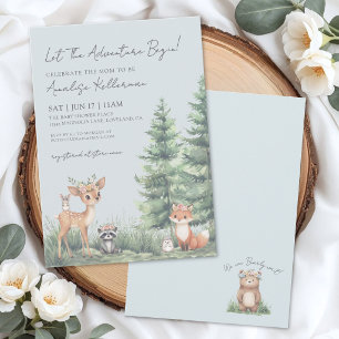 Forest Animal Boho Woodland Baby Shower Invitation