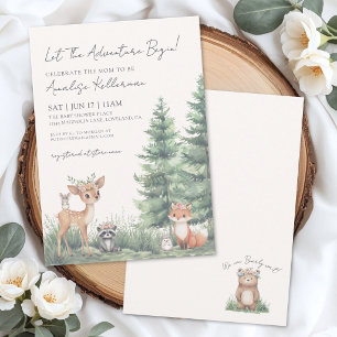Forest Animal Boho Woodland Baby Shower Invitation