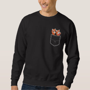 Forest Animal Chinese Wildlife Pocket Red Panda Sweatshirt