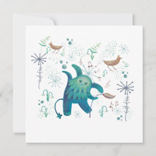 forest animal flat  card