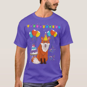 Forest Animal Fo Lover Kids Birthday Party Cake Cu T-Shirt