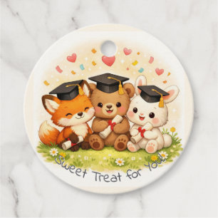 Forest Animal Graduation Party Theme for Kids Favour Tags