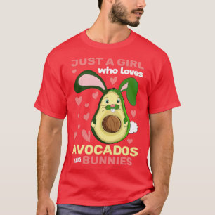 Forest Animal Women Cute Rabbit Girls Avocado Bunn T-Shirt