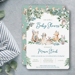 Forest Animal Woodland Baby Shower Invitation