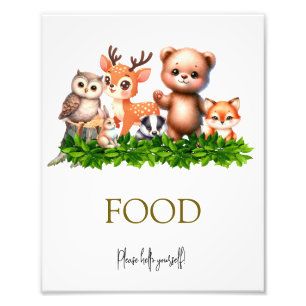 Forest animals baby FOOD sign