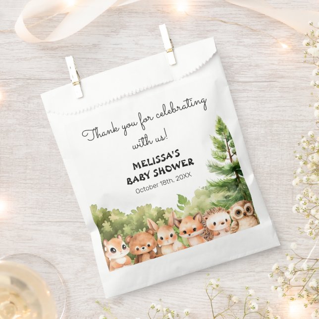 Forest Animals Baby Shower Favour Bag (Clipped)