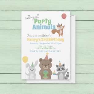 Forest Animals Birthday Party Invitation