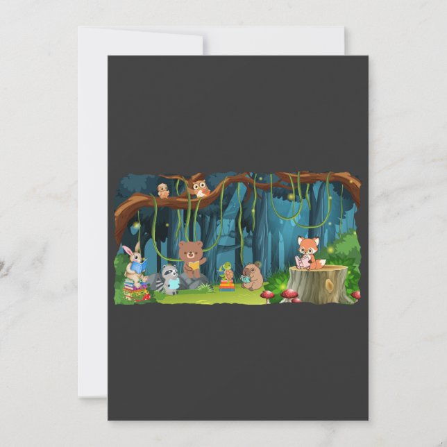 Forest Animals Book Club Invitation (Front)