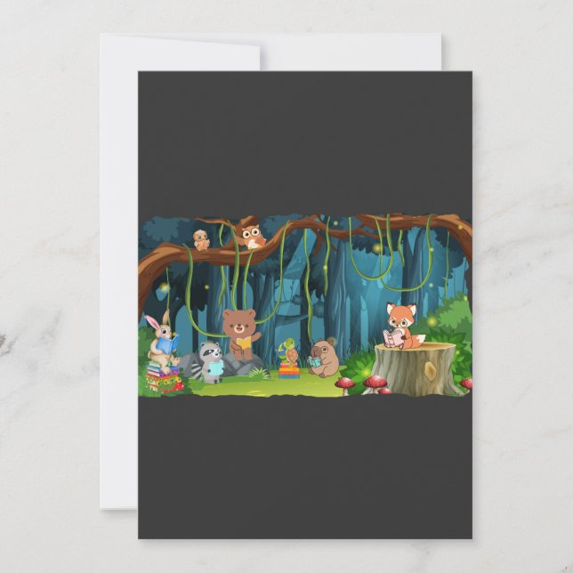 Forest Animals Book Club Invitation (Front)