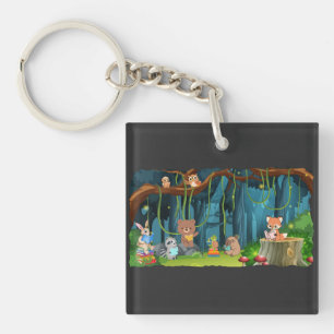 Forest Animals Book Club Keychain