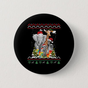 Forest Animals Christmas Idea Kids Jungle Animal C 2 Inch Round Button