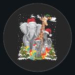 Forest Animals Christmas Idea Kids Jungle Animal C Classic Round Sticker<br><div class="desc">Forest Animals Christmas Idea Kids Jungle Animal Christmas</div>