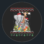 Forest Animals Christmas Idea Kids Jungle Animal C Classic Round Sticker<br><div class="desc">Forest Animals Christmas Idea Kids Jungle Animal Christmas 1</div>