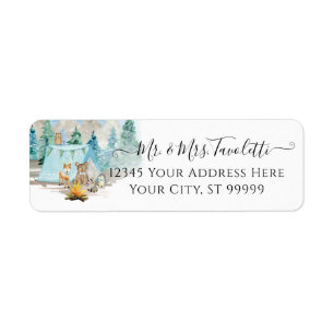 Forest Animals Deer Bear Woodland Baby Shower Labe