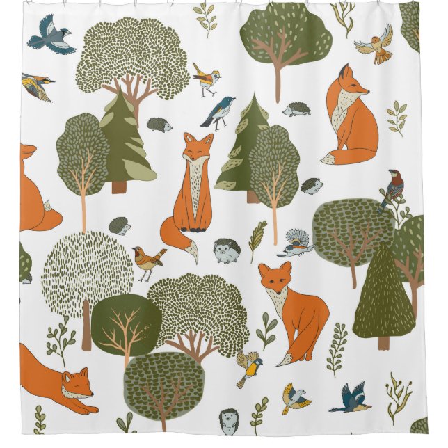 Forest animals: foxes, birds pattern (Front)