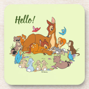 Forest Animals Greeting Prince Bambi Coaster