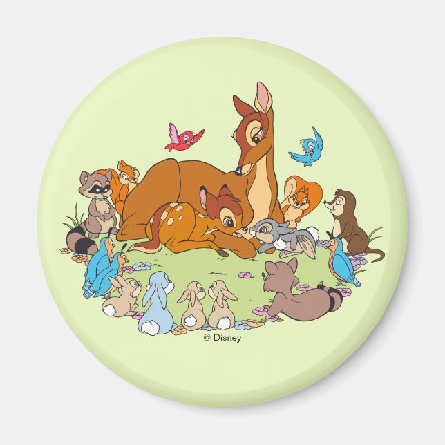 Forest Animals Greeting Prince Bambi Magnet (Front)