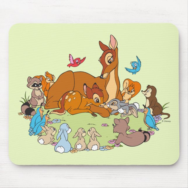 Forest Animals Greeting Prince Bambi Mouse Pad (Front)