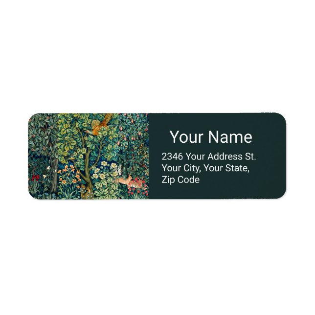 FOREST ANIMALS Hares,Pheasant Bird,Green Floral  (Front)