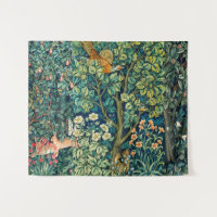 FOREST ANIMALS Hares,Pheasant Bird, Green Floral
