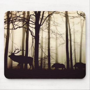 Forest Animals in a Fog Mouse Pad